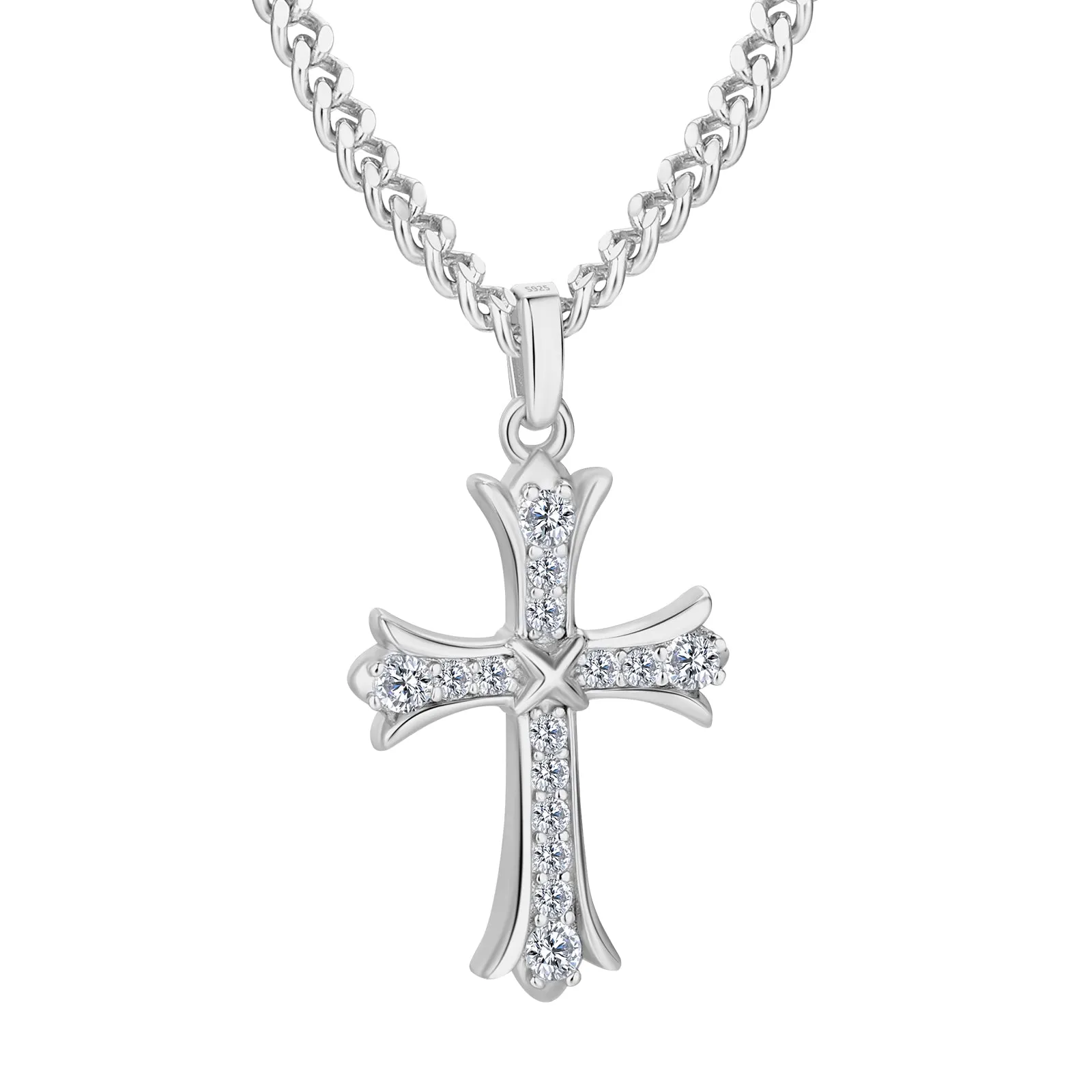 0.33 Carats VVS1 Moissanite Cross Pendant for Men 14K Gold/ White Gold