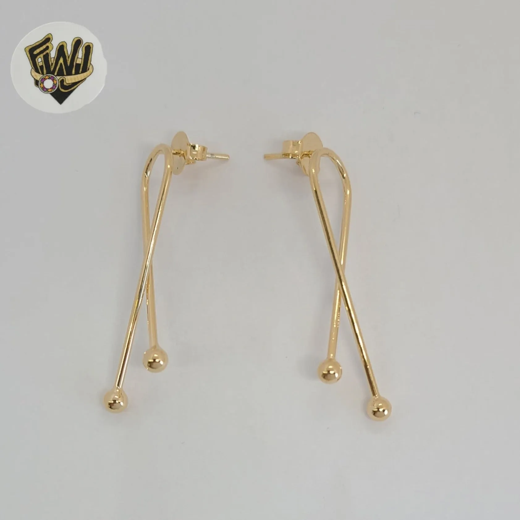 (1-1210-3) Gold Laminate - Crisscross Earrings - BGF