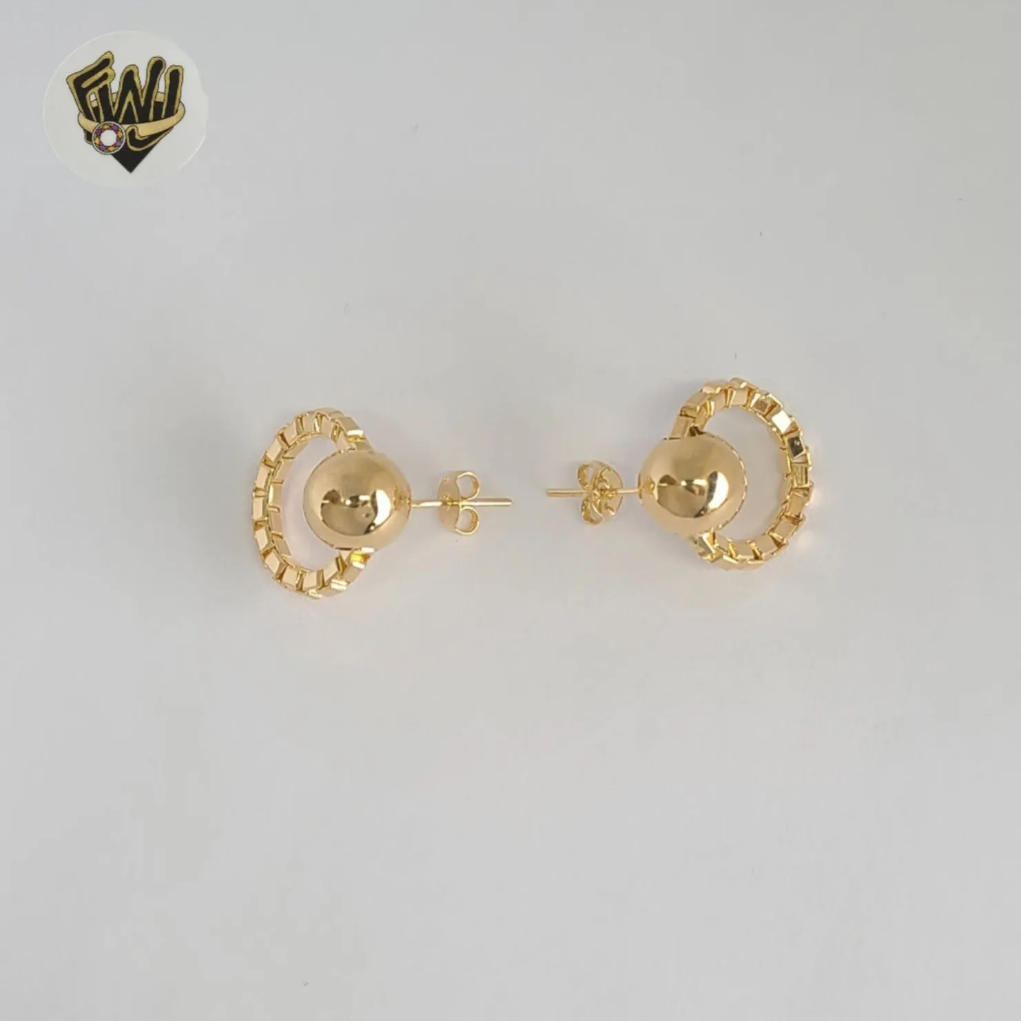 (1-1212-6) Gold Laminate - Box Link Earrings - BGF