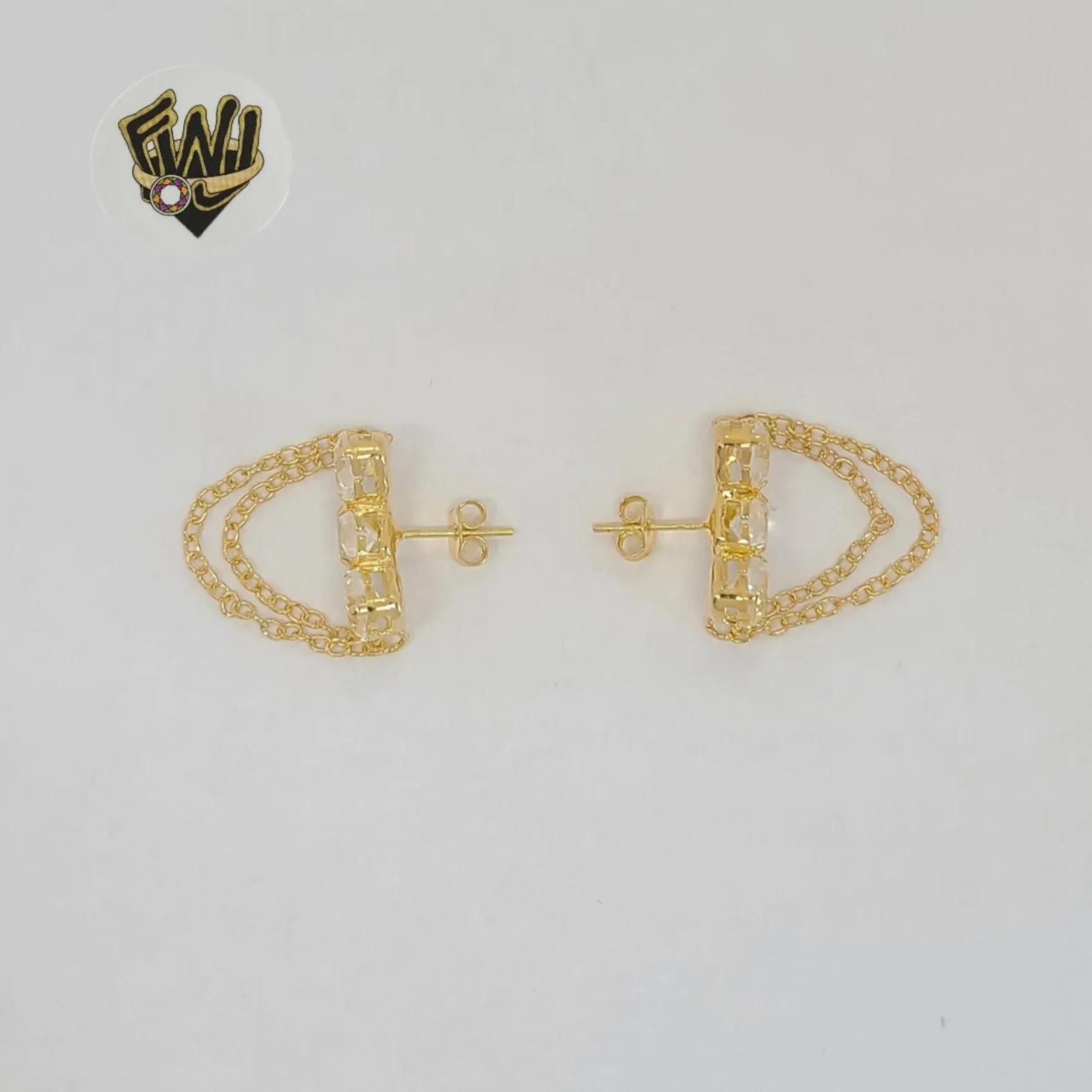 (1-1242-1) Gold Laminate - Zircon Heart Stud Earrings - BGF