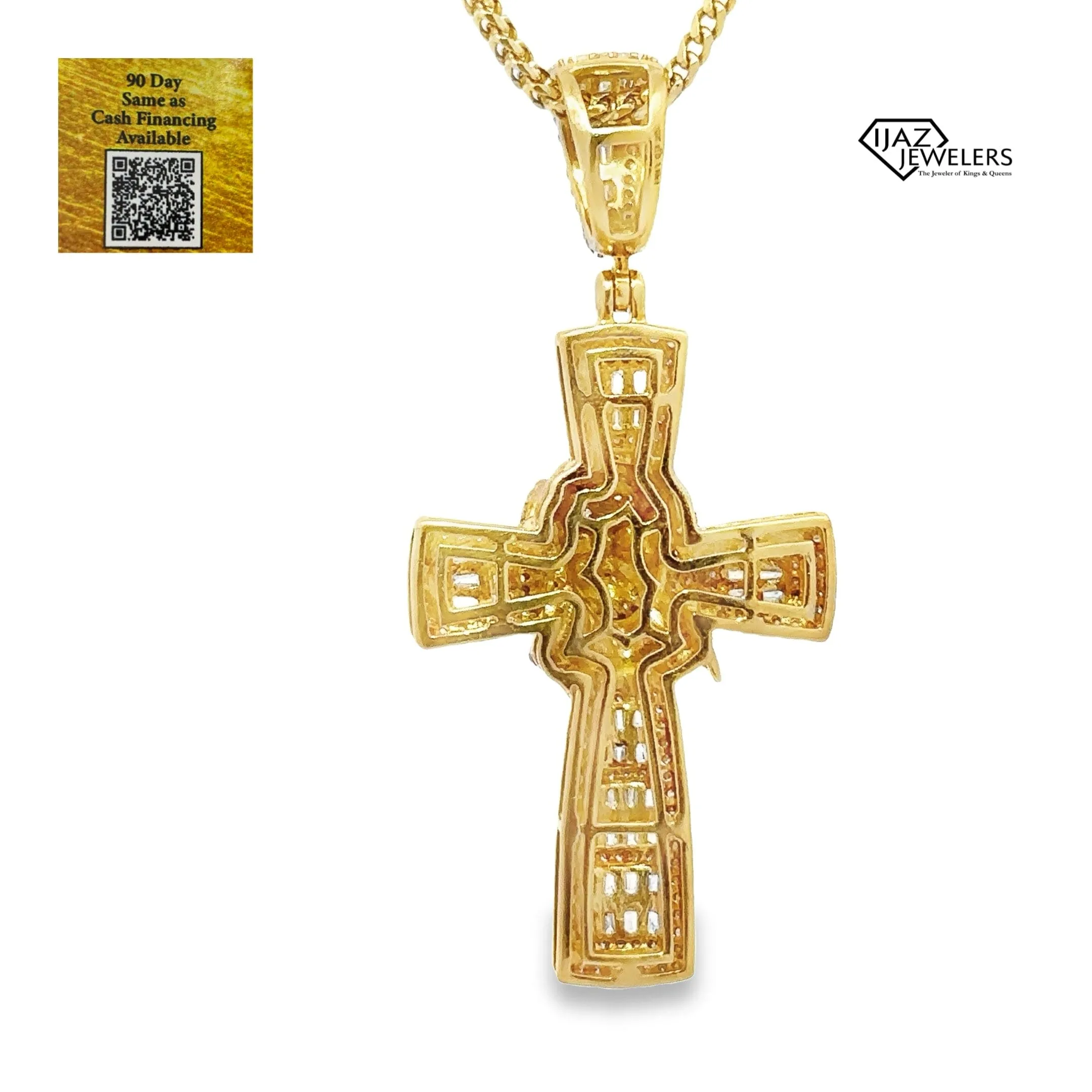 10K Gold 1.18 CTW Diamond Cross Charm