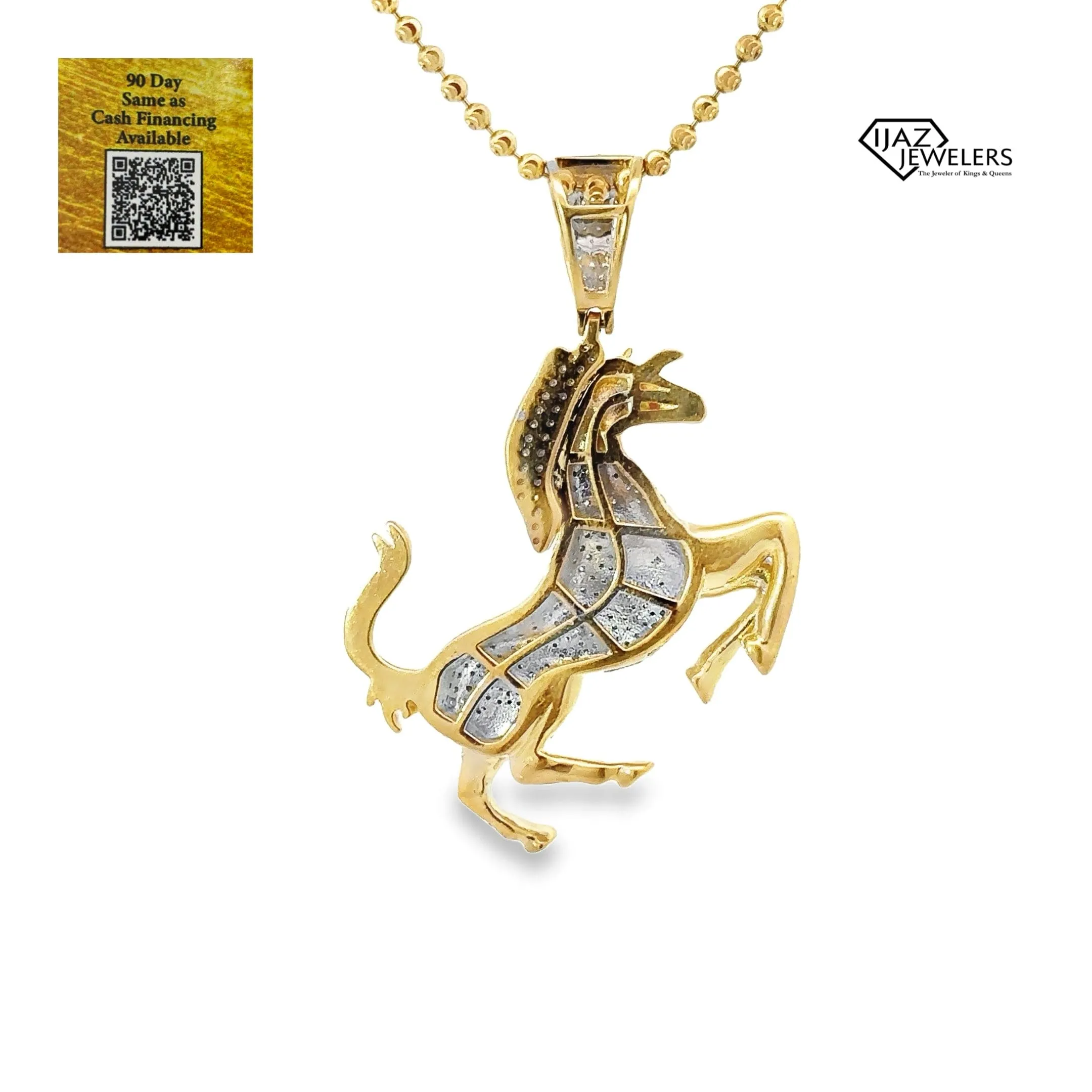 10K Gold 1.37 CTW diamond Unicorn Charm