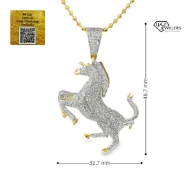 10K Gold 1.37 CTW diamond Unicorn Charm