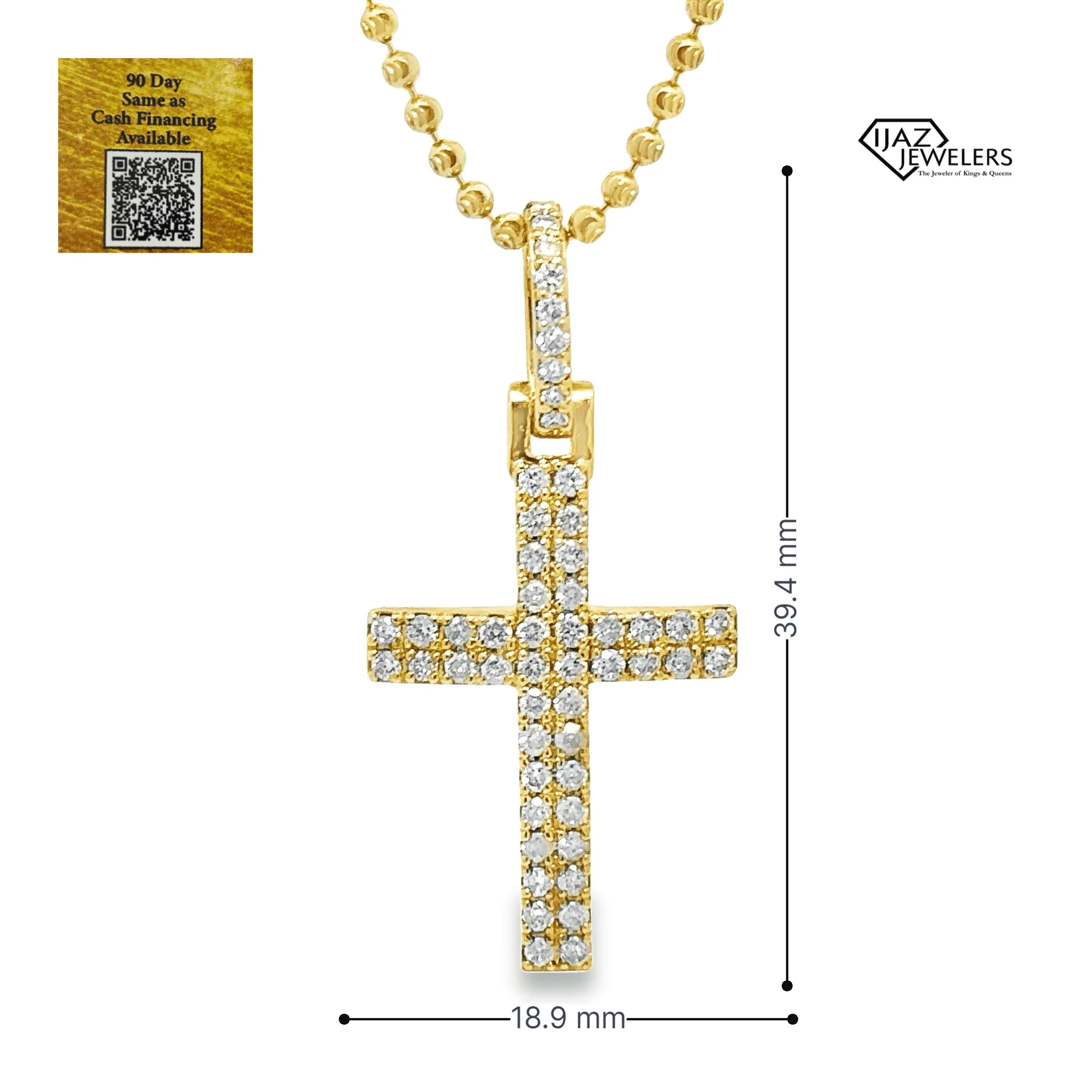 10K Gold 1.43 CTW Diamond Cross