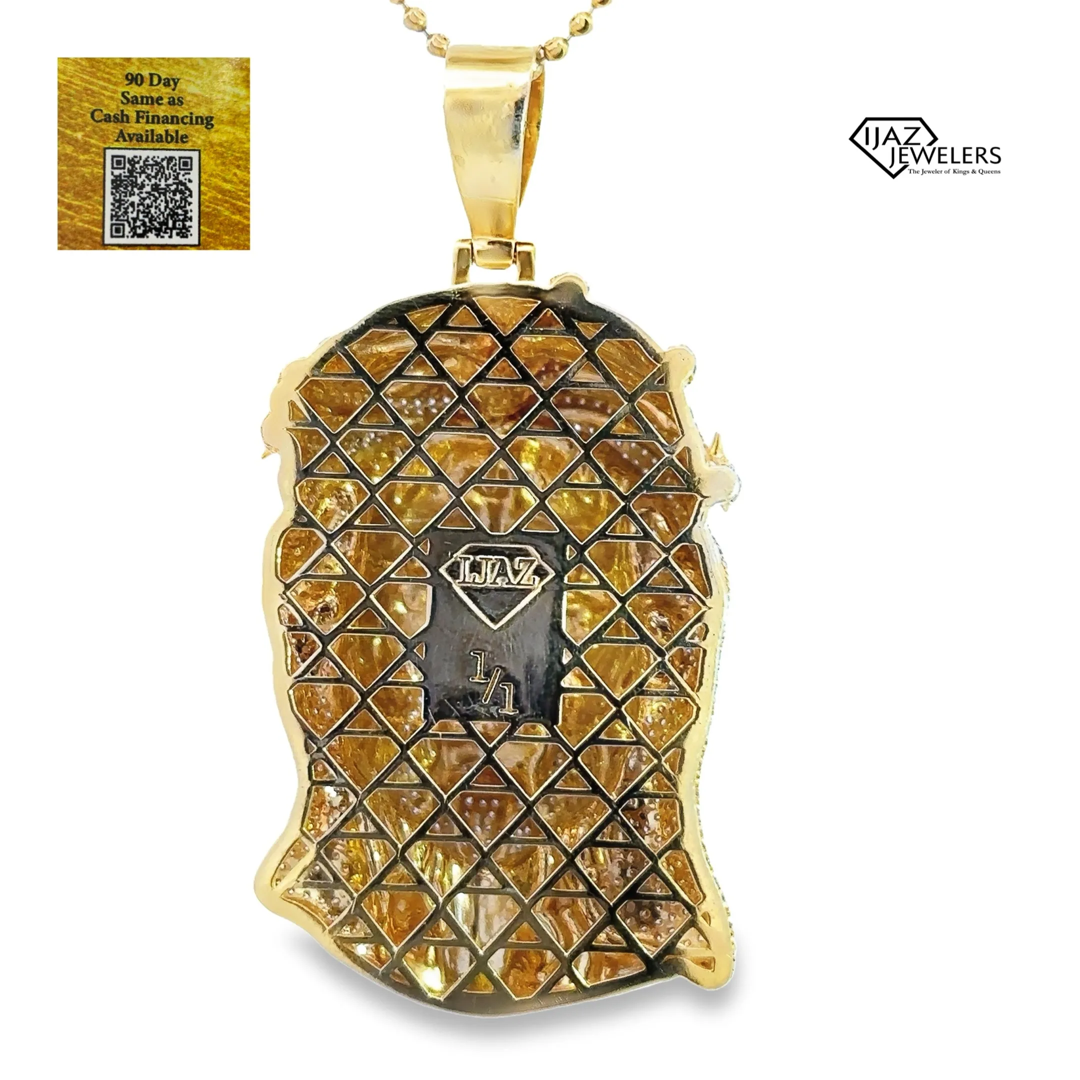 10K Gold 5.36 CTW Diamond Jesus Charm