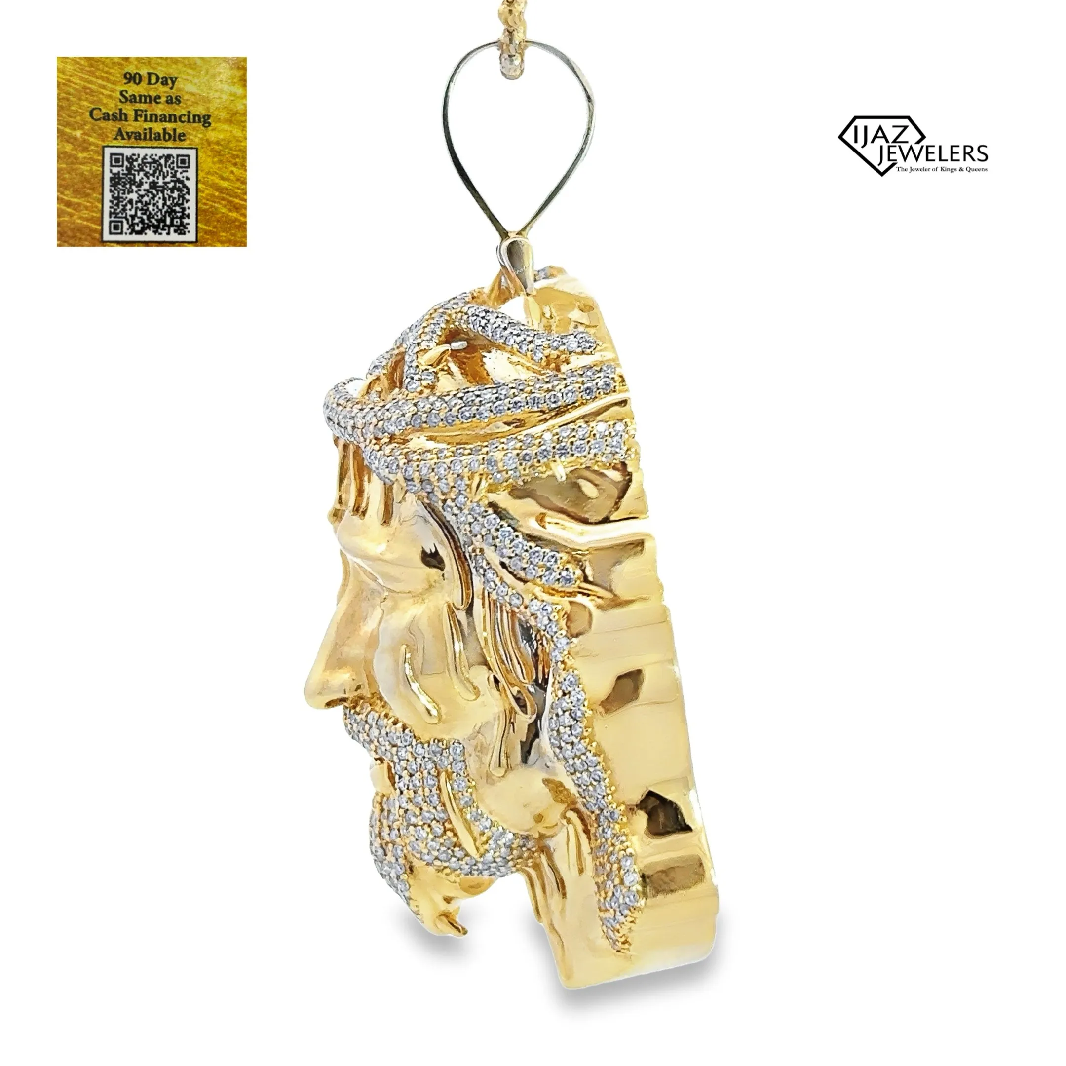 10K Gold 5.36 CTW Diamond Jesus Charm