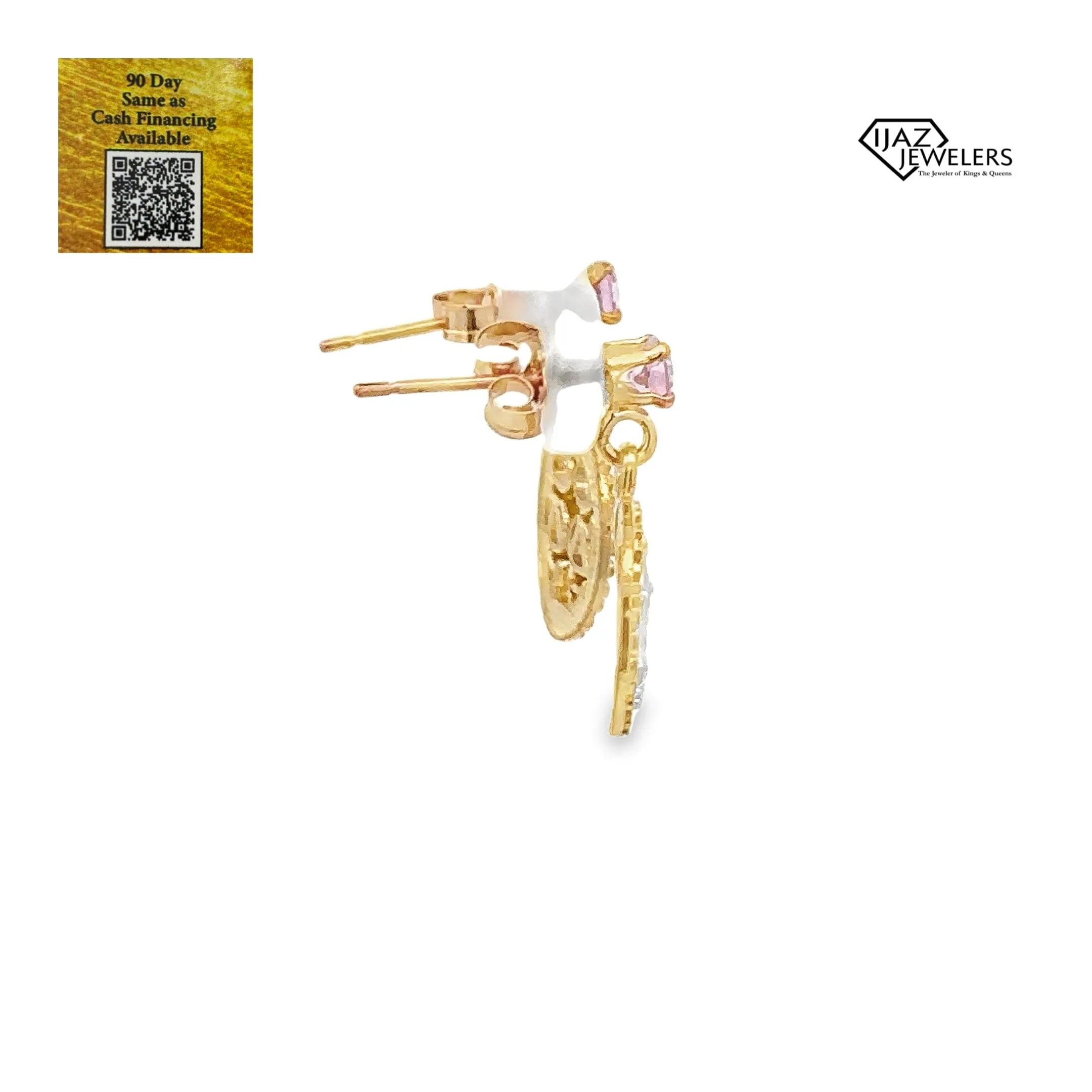 10K Gold Libra Zodiac Earrings