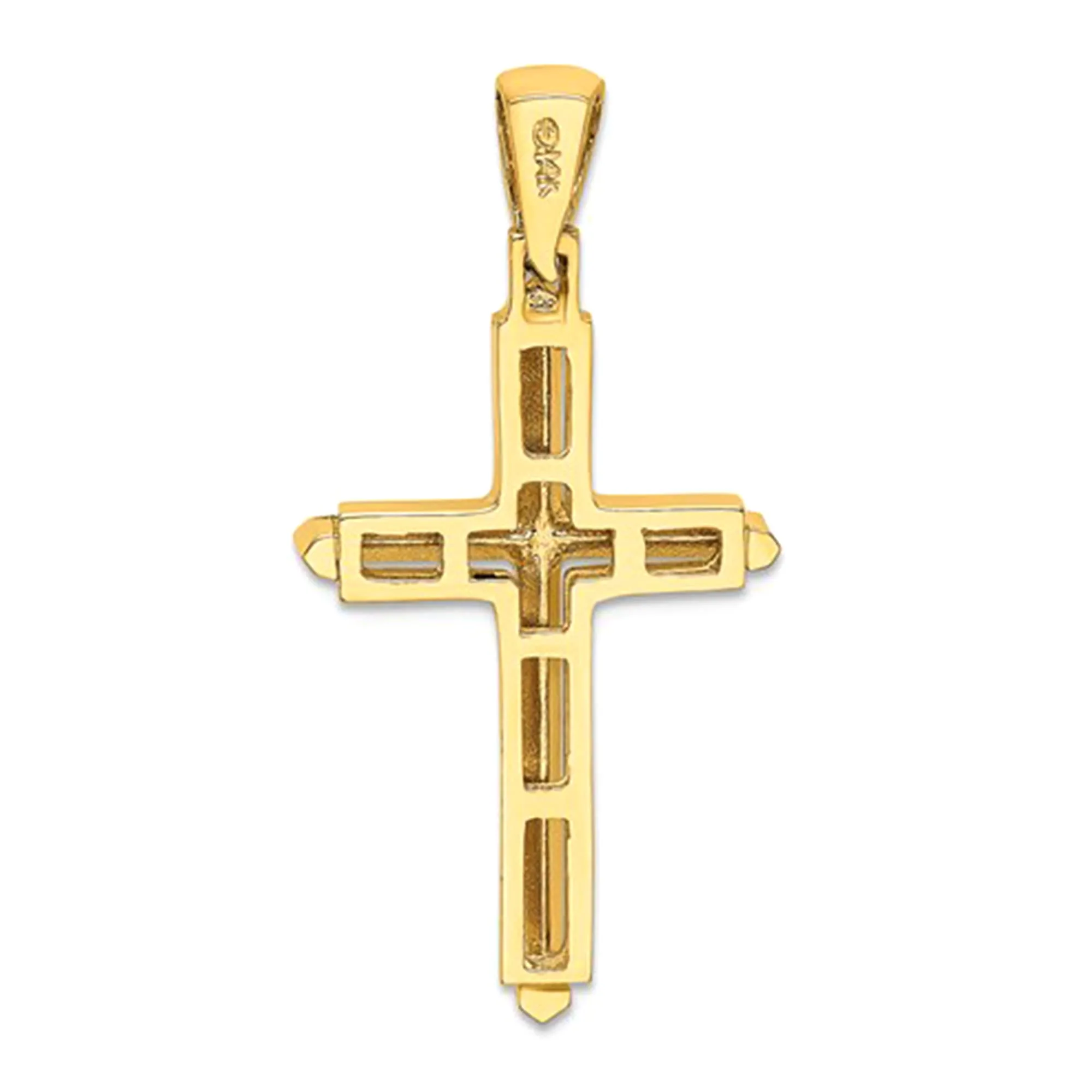 10k Yellow Gold Unisex Cross Charm Pendant