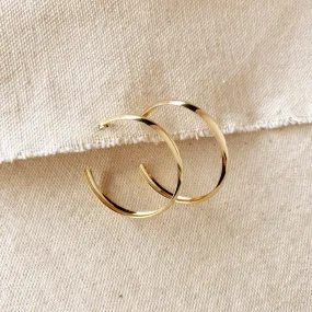 18k Gold Filled 40mm Hollow C-Hoop Earrings