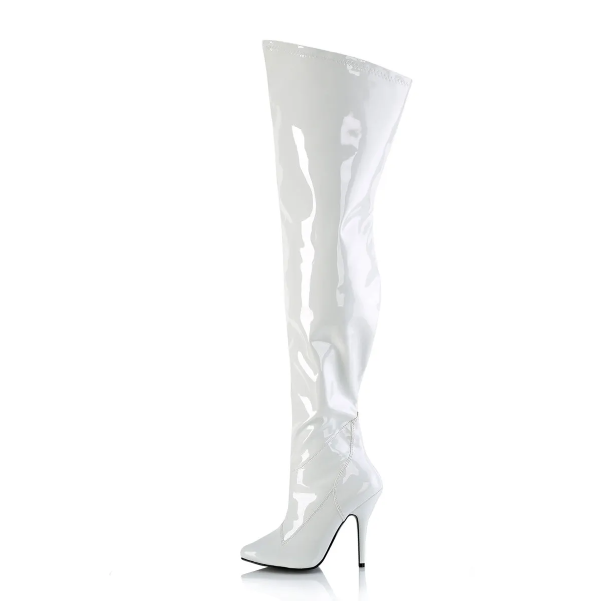 5 Inch Heel SEDUCE-3000WC White Stretch Patent