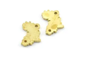 Africa Necklace Charm, 5 Raw Brass African Continent Charms With 2 Holes, Findings (10x9x1.1mm) A0673