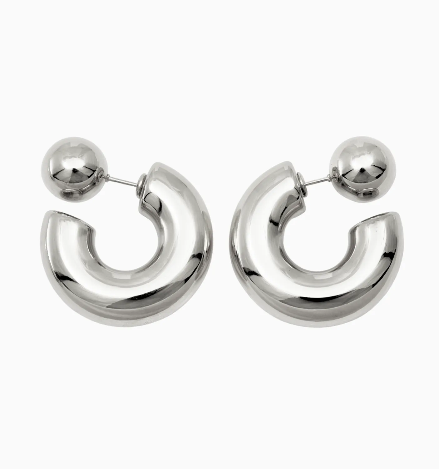 Amberly Reversible Hoop Earrings - Sphere