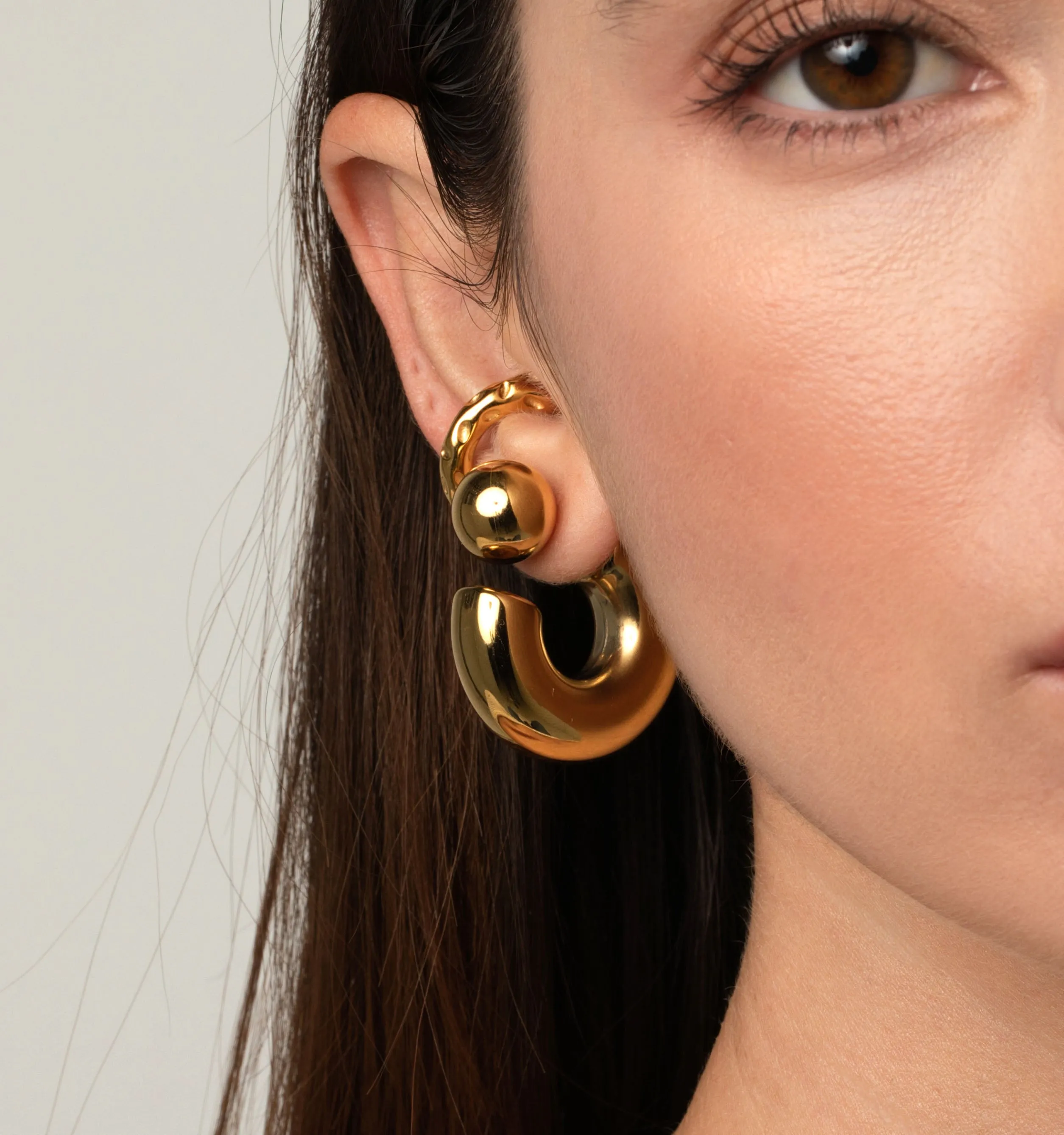 Amberly Reversible Hoop Earrings - Sphere