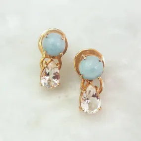 Aquamarine & White Topaz Separates Earrings