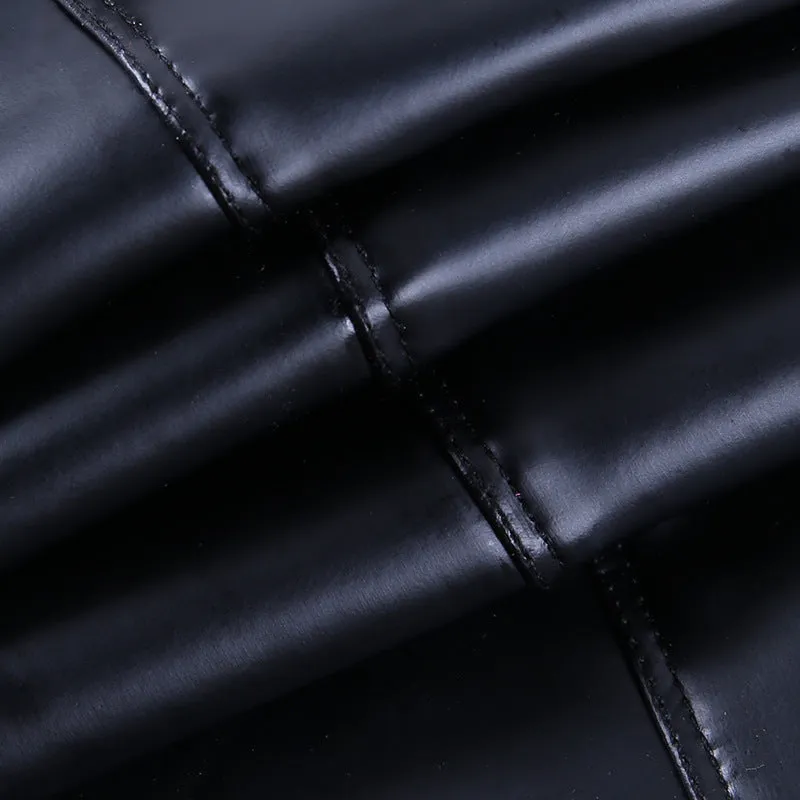 Autumn Winter Zipper Faux Leather Pants