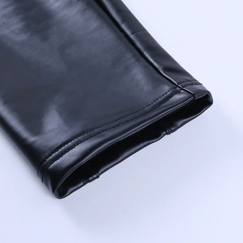 Autumn Winter Zipper Faux Leather Pants