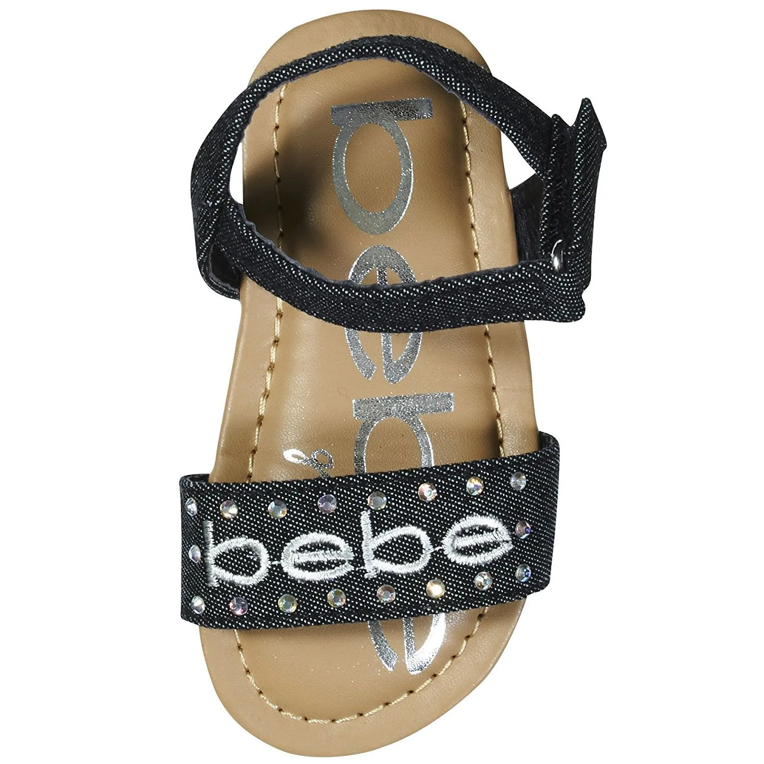 bebe Fashion Patent Pu Slingback Flat Flip Flop Sandal Shoes for Girls Toddler/Little Kid