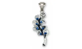 Bluebonnet Pendant Jewelry Sterling Silver Handmade Texas Wildflower Pendant BB6-SSP