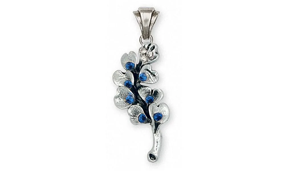 Bluebonnet Pendant Jewelry Sterling Silver Handmade Texas Wildflower Pendant BB6-SSP