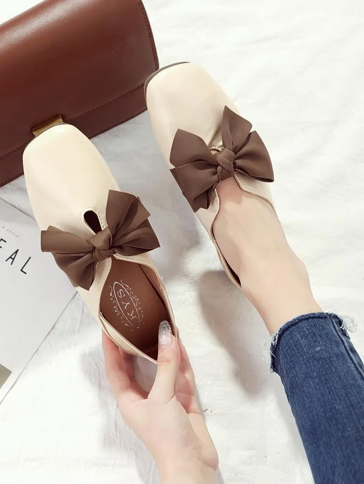 Bow Flop Round Toe Ballet Flats