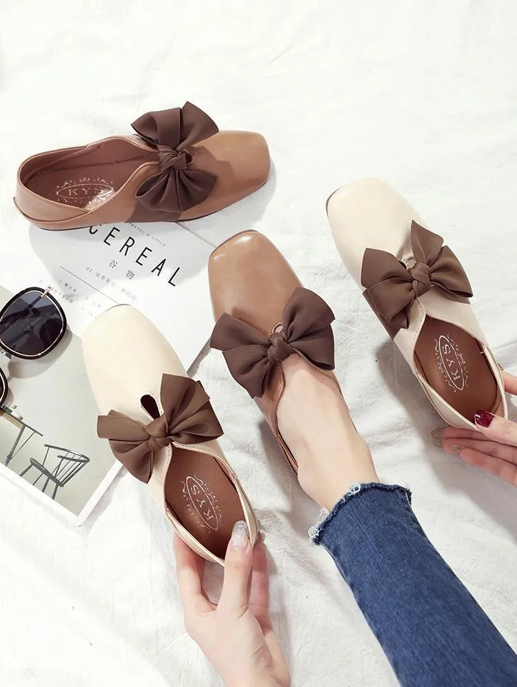 Bow Flop Round Toe Ballet Flats