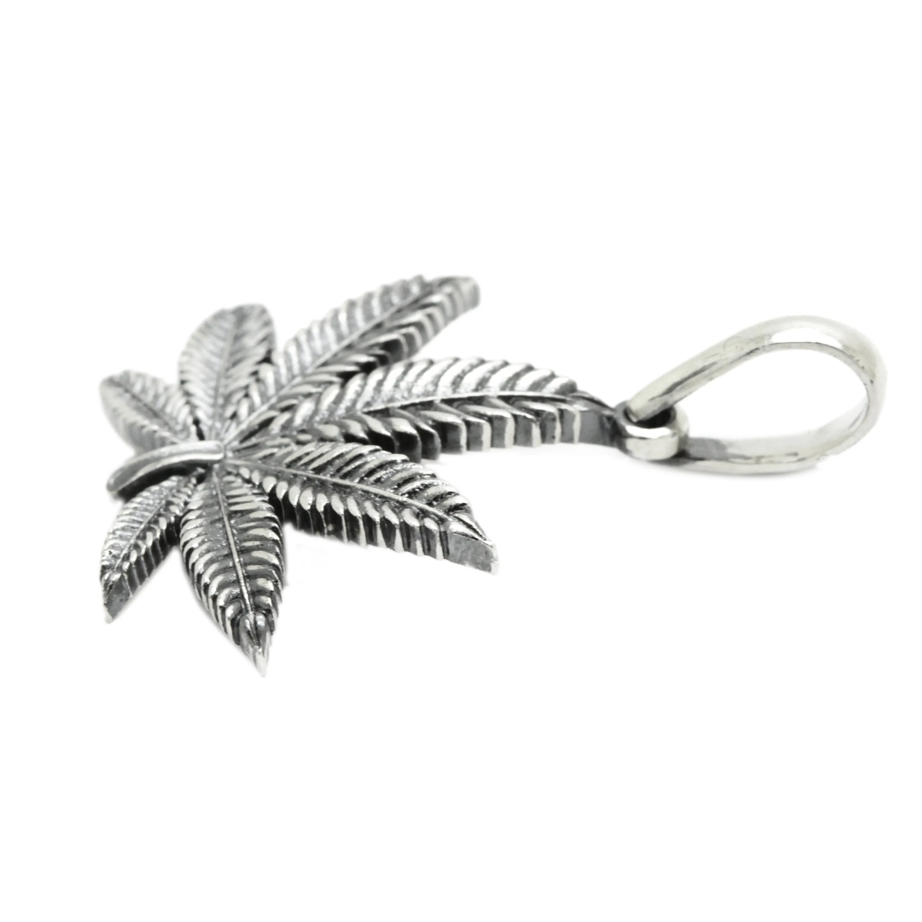 Cannabis Mary Jane Pendant, Marijuana Sterling Silver 925