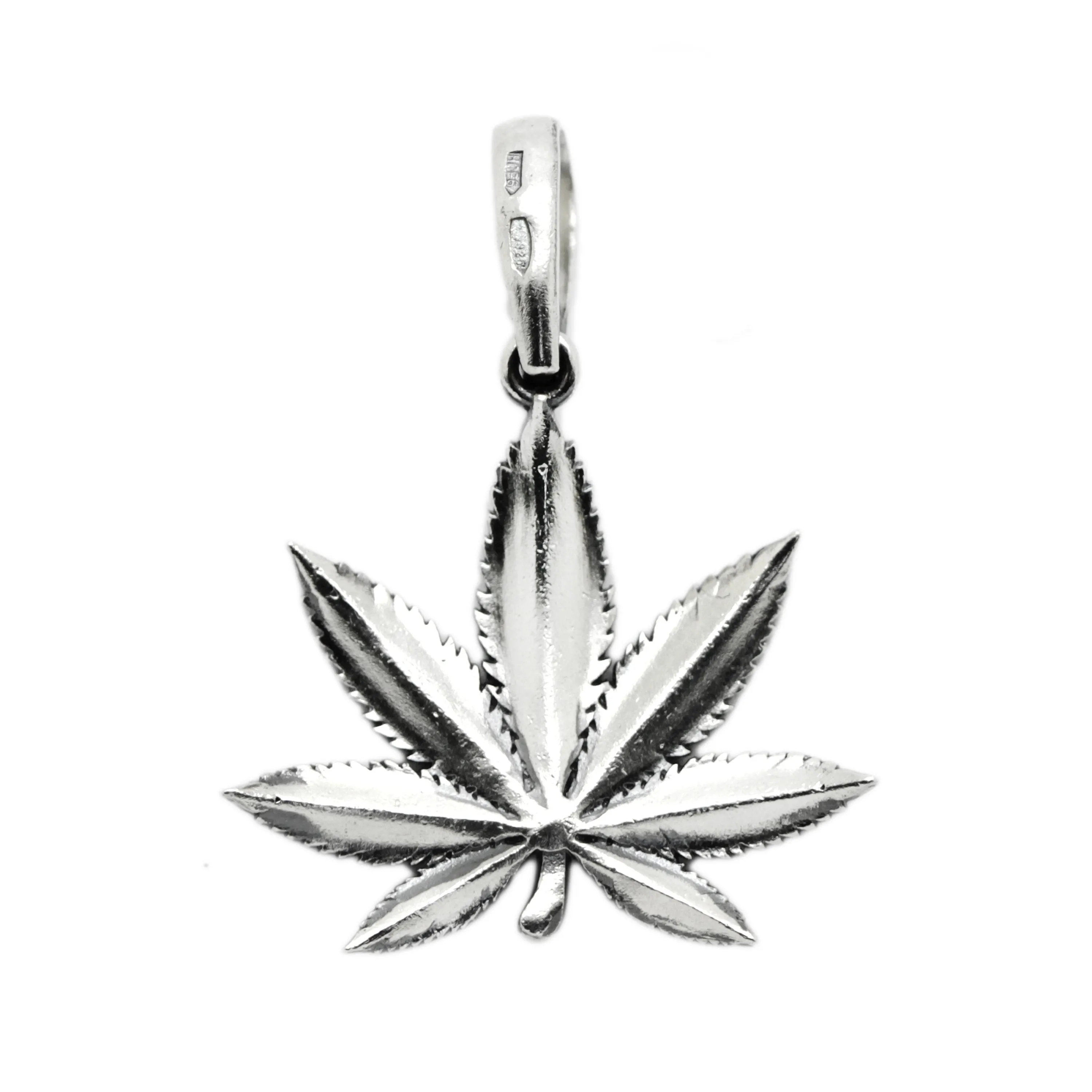 Cannabis Mary Jane Pendant, Marijuana Sterling Silver 925