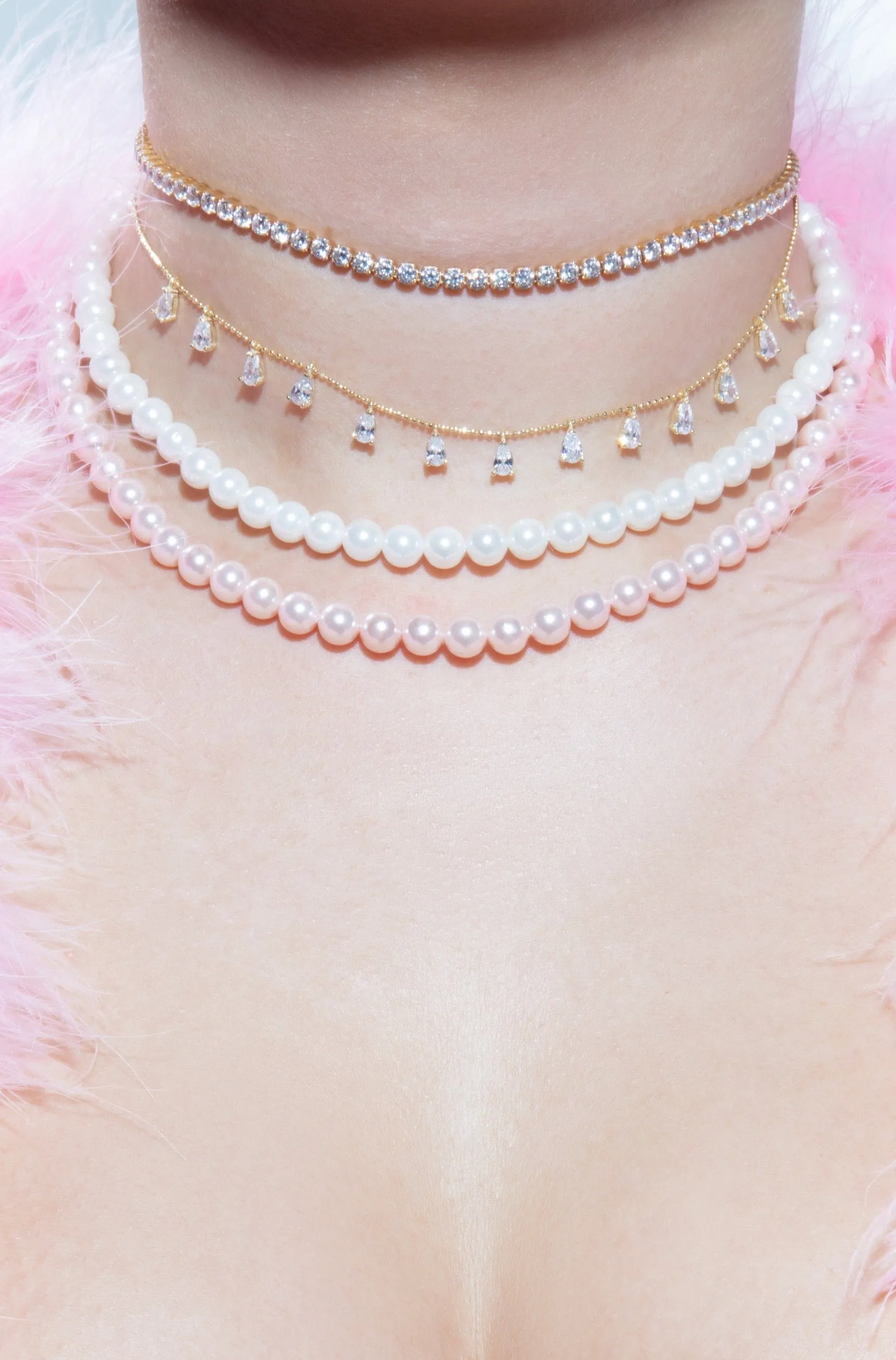 Classic Pink Pearl 925 Necklace