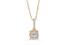 Cluster Diamond Pendant 0.40 CT TW 14K Rose Gold DPEN010