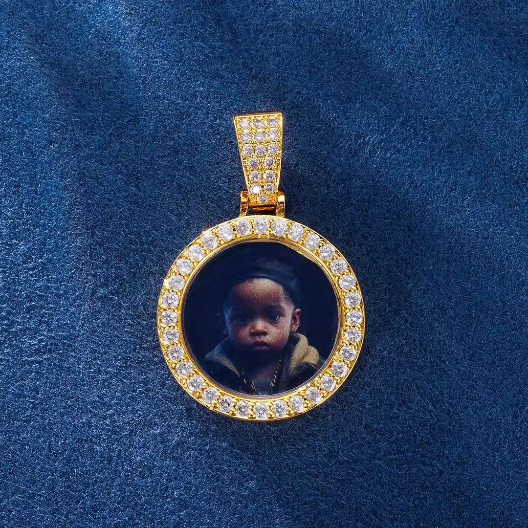 Custom Mini Round Photo Pendant