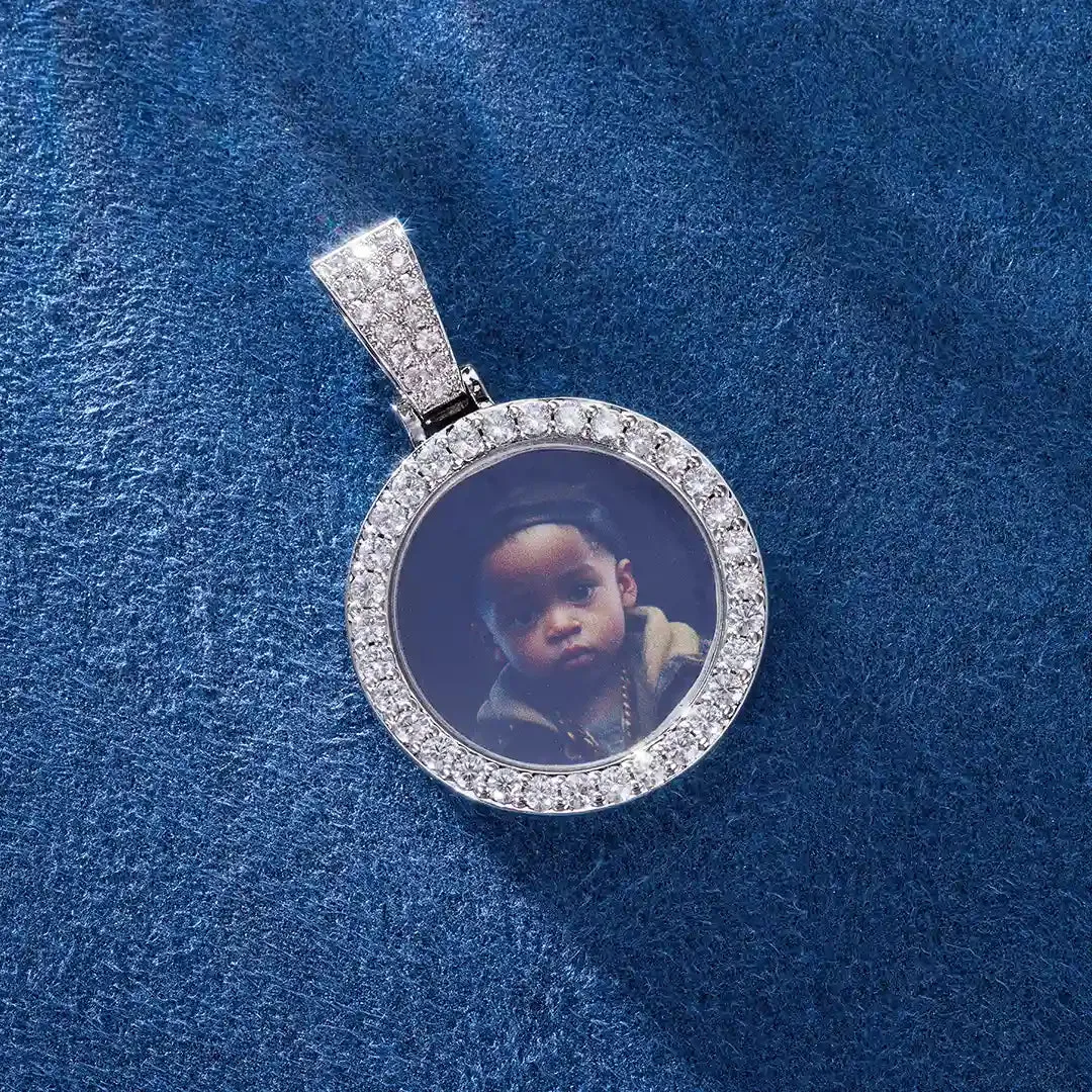 Custom Mini Round Photo Pendant