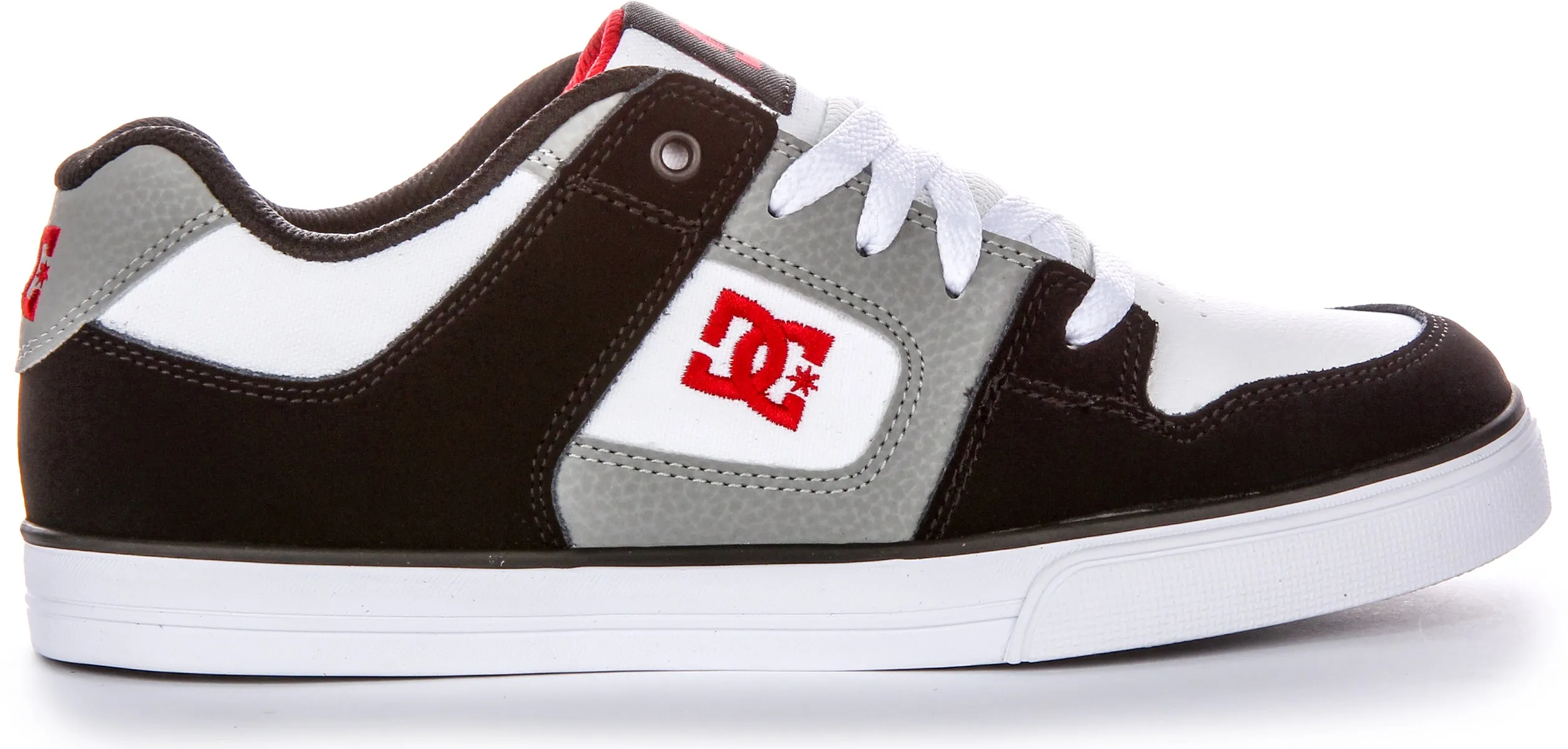 Dc Shoes Pure In Whitet Black Grey Trainer For Youth