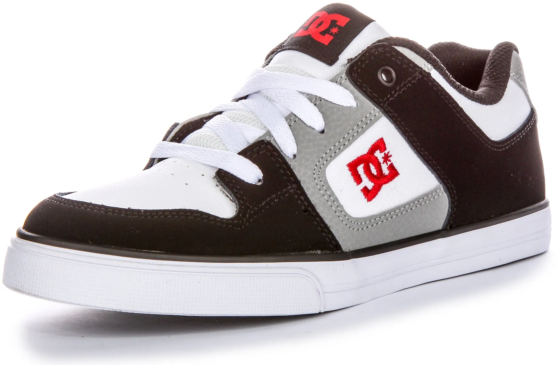 Dc Shoes Pure In Whitet Black Grey Trainer For Youth