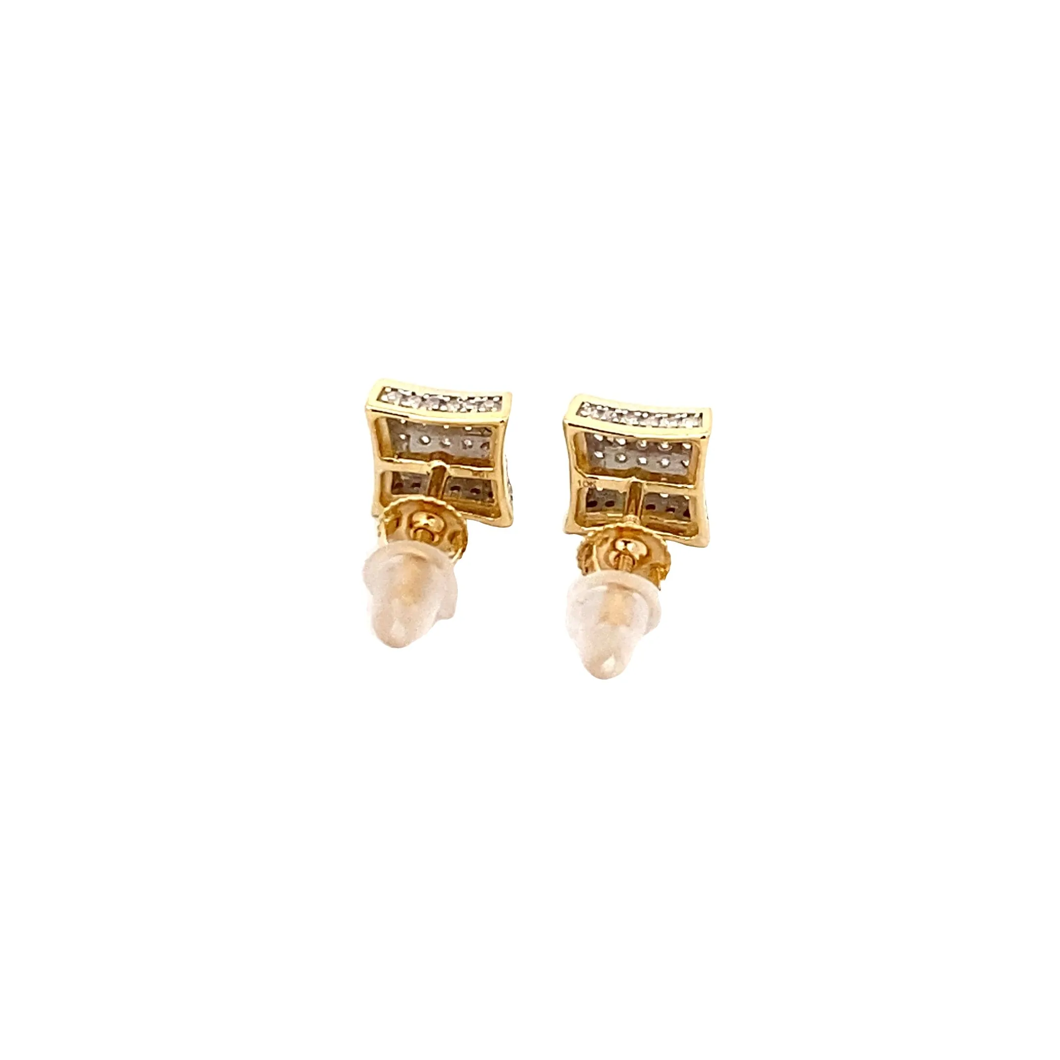 Diamond 0.29Ctw Square Shaped Earrings