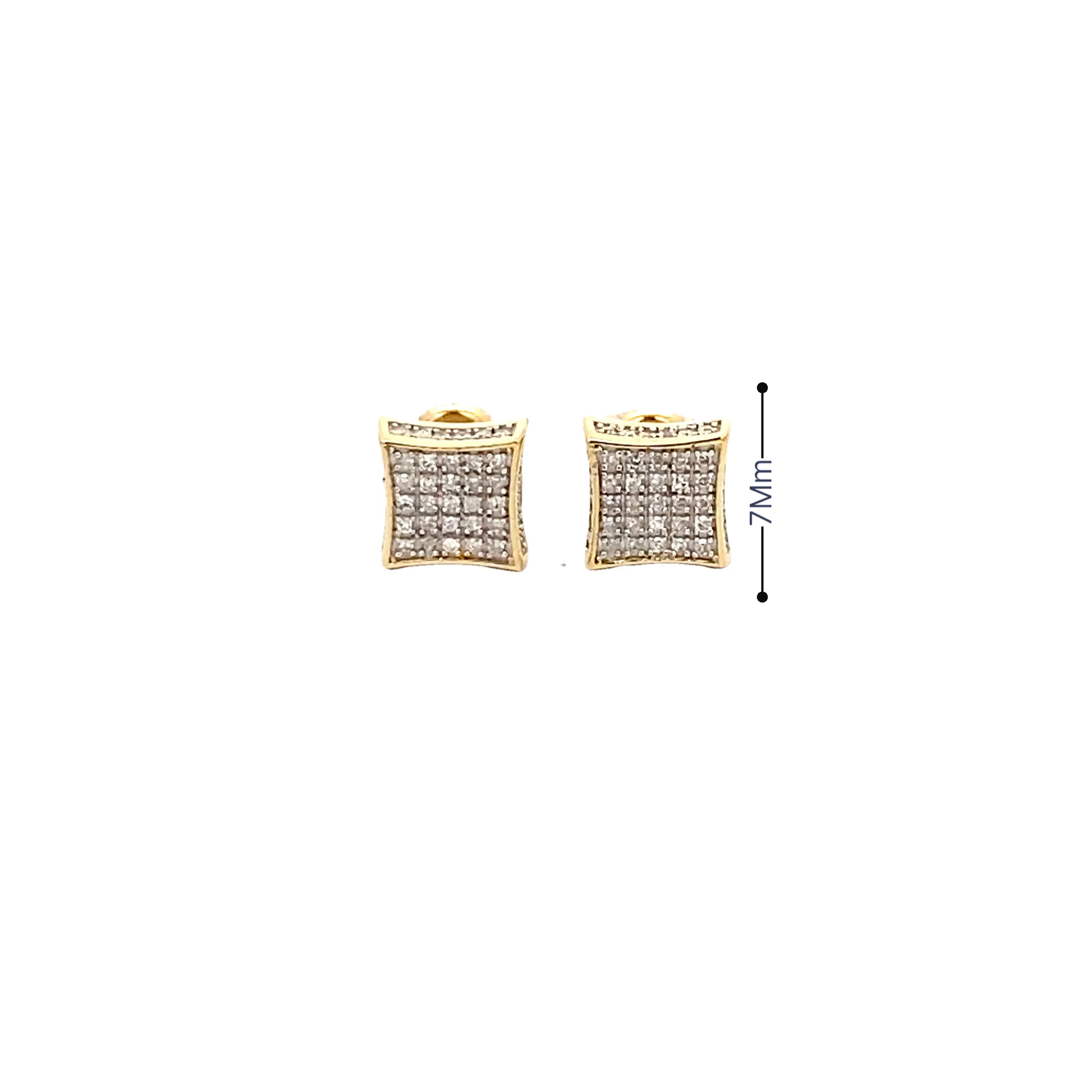 Diamond 0.29Ctw Square Shaped Earrings