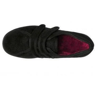 Easy b Eunice Ladies Double Strap Slipper 2E-4E Fit