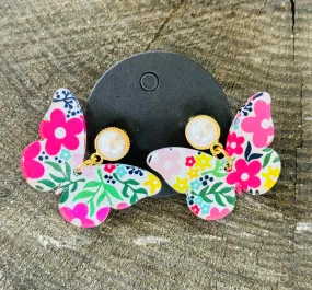 FLORAL BUTTERFLY EARRINGS