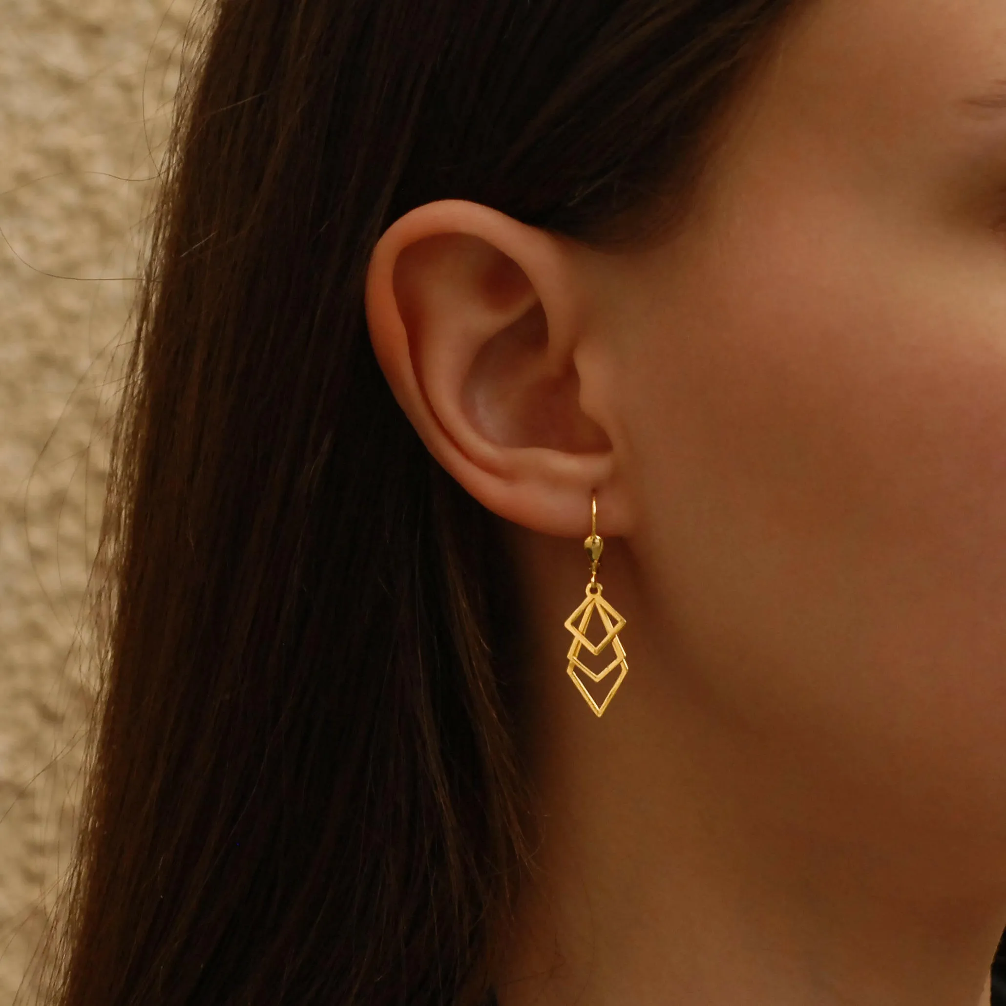 Geometric Earrings | 14K Solid Gold