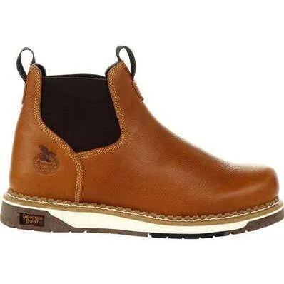 Georgia Men's AMP LT Wedge Soft Toe Chelsea Work Boot - Brown - GB00346