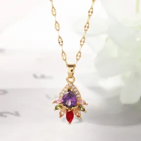 Gold Plated Peacock Pendant Necklace