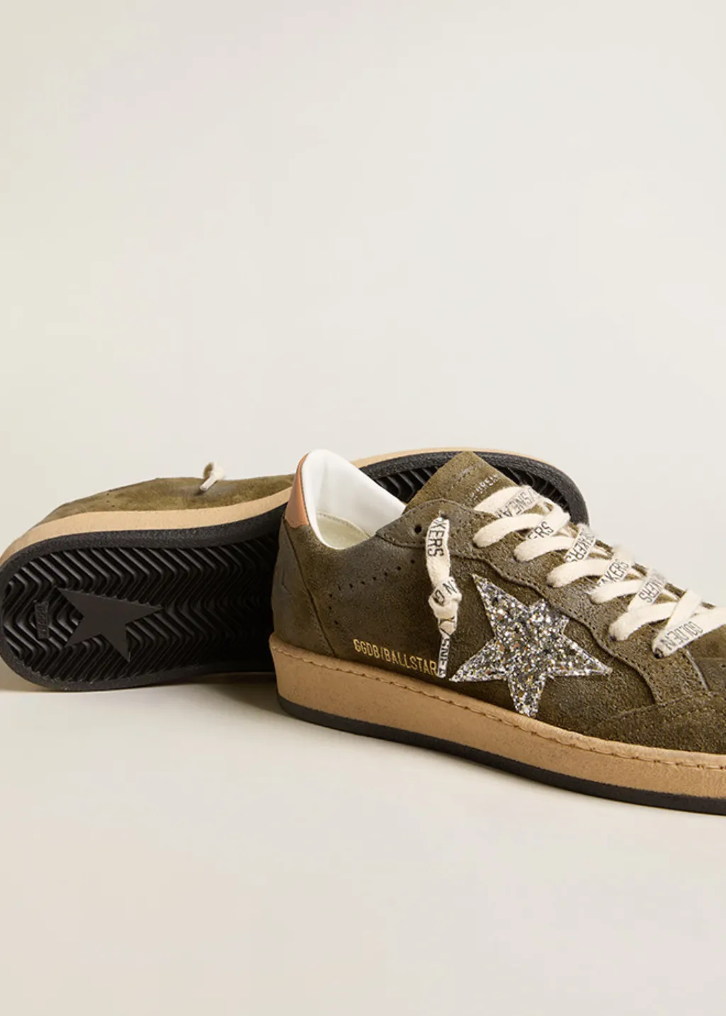 Golden Goose Ball Star Suede Sneakers in Olive