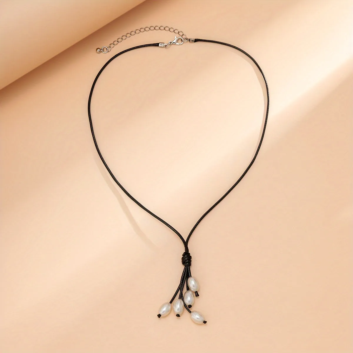 Gorgeous Leather & Pearl Necklace - Perfect Valentine's Day Gift Under $50!