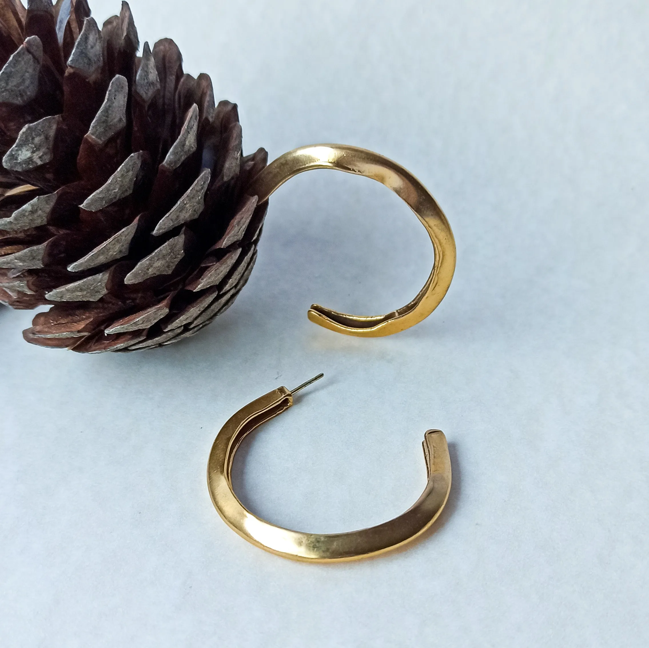 handmade golden hoop earrings