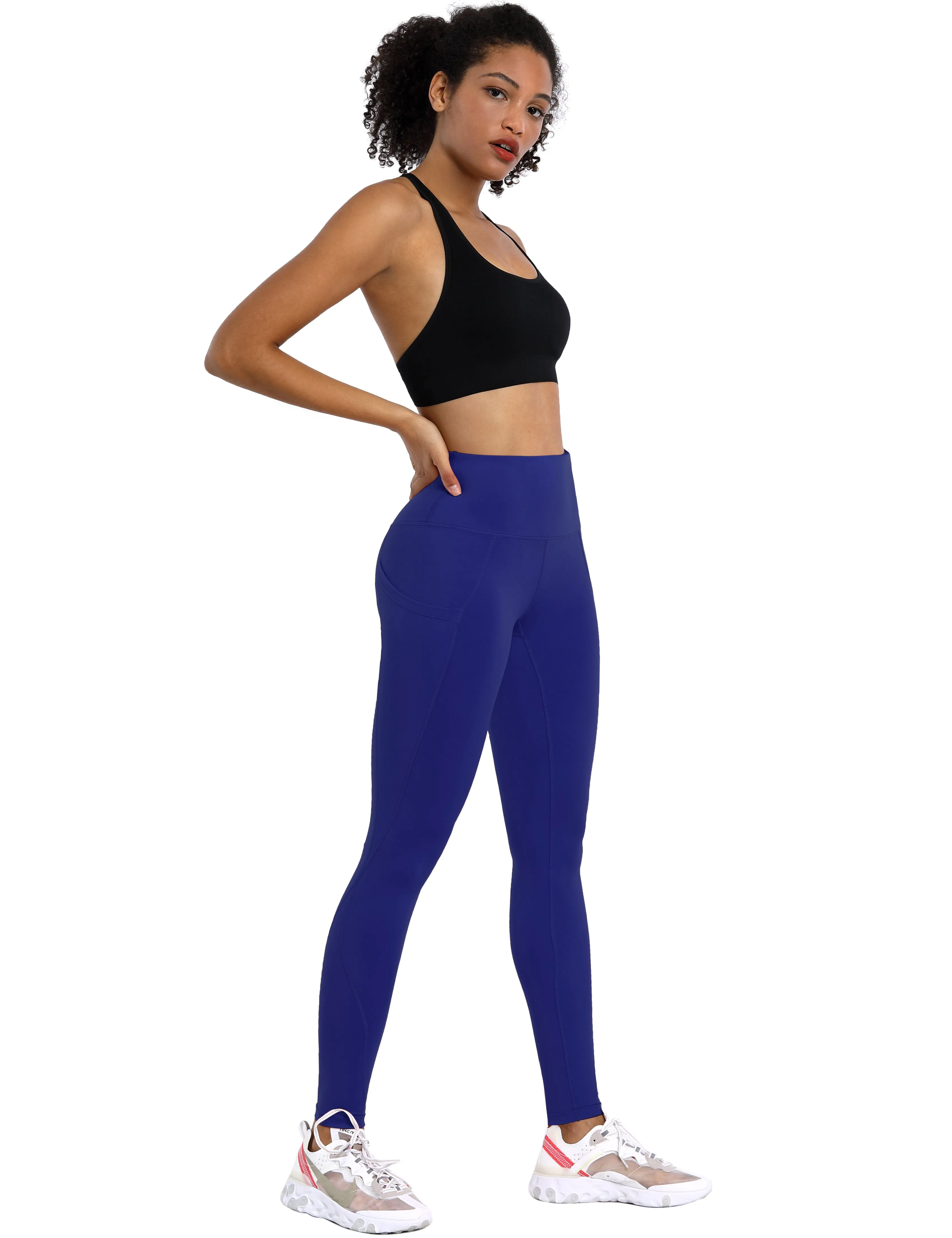 High Waist Side Pockets yogastudio Pants navy ins_yogastudio