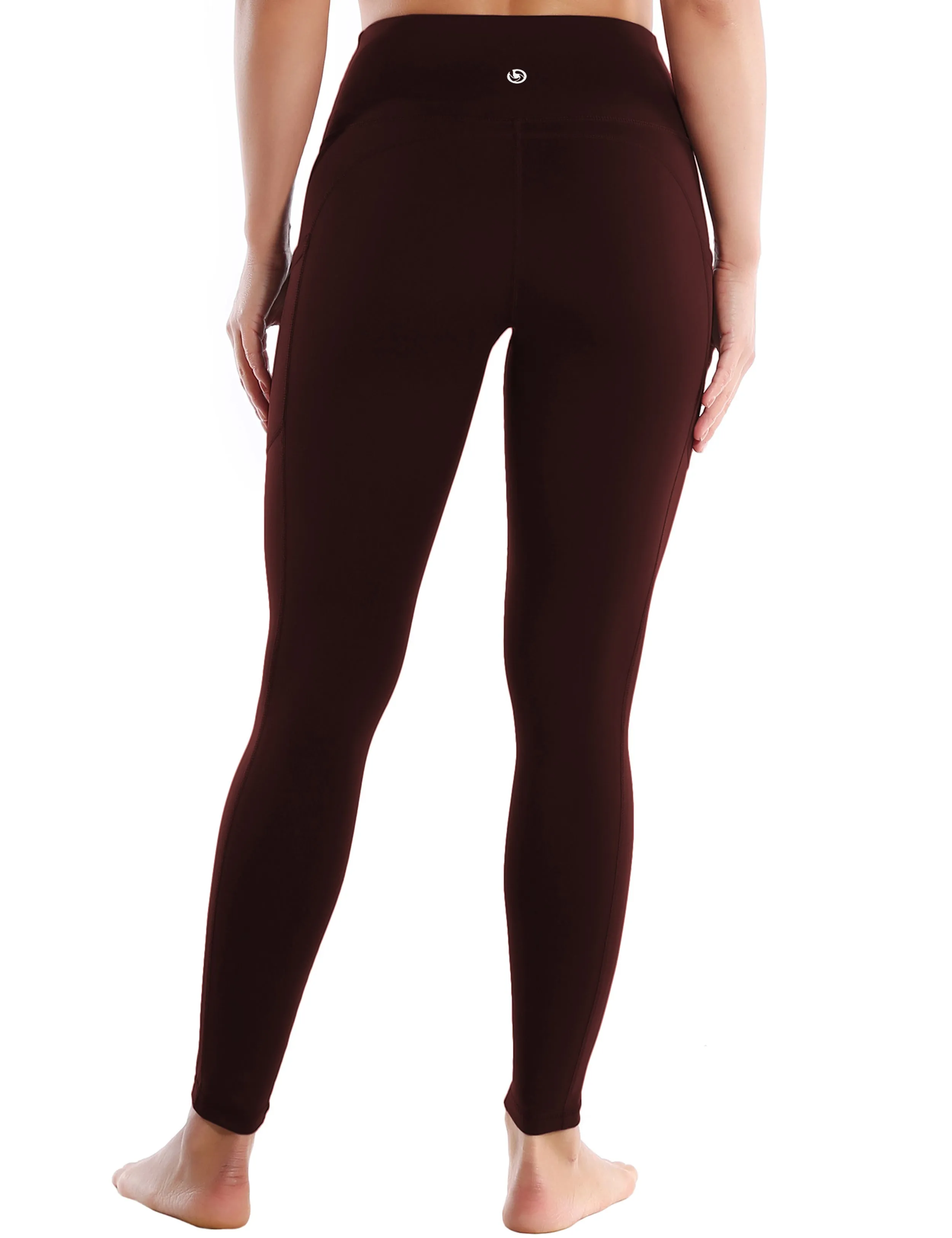 Hip Line Side Pockets yogastudio Pants mahoganymaroon_yogastudio