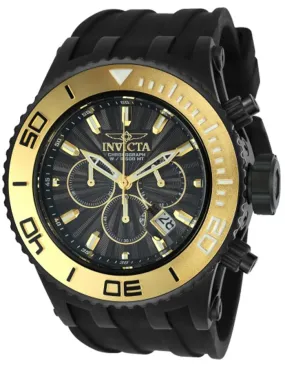 INVICTA Subaqua Mens Watch - Black Metal - Gold-Tone - 500M - Black Silicone