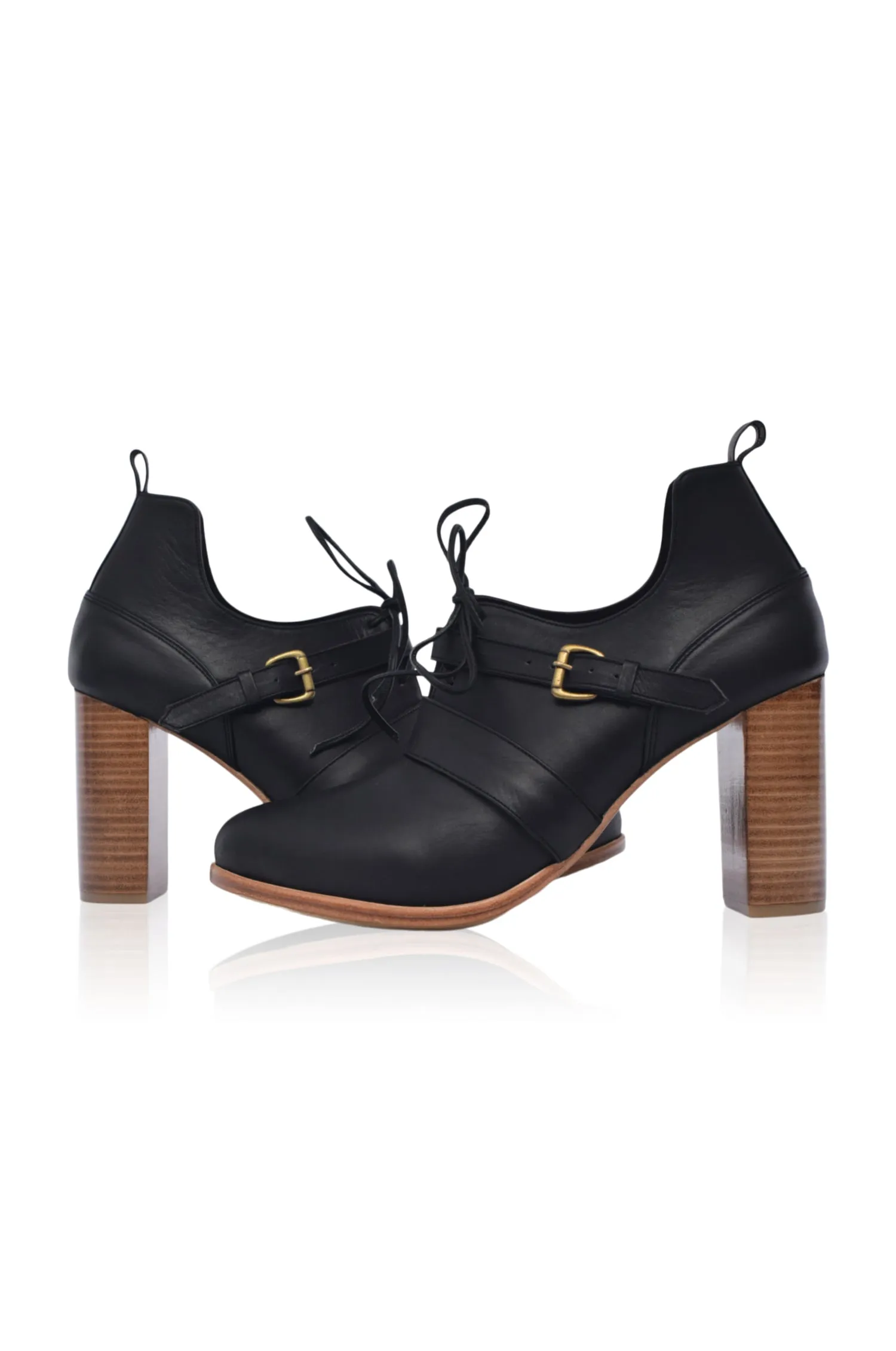 Josephine Lace up Leather Heels