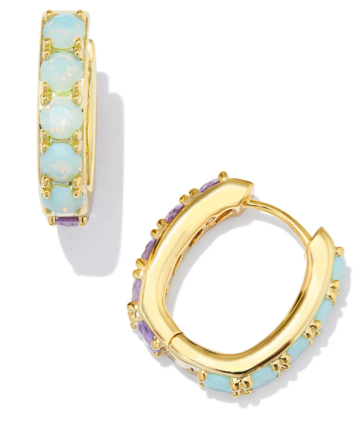 Kendra Scott Chandler Huggie Earrings - Pink/Blue, Green/Lilac, White/Opalite Gold OR White/Opalite Silver