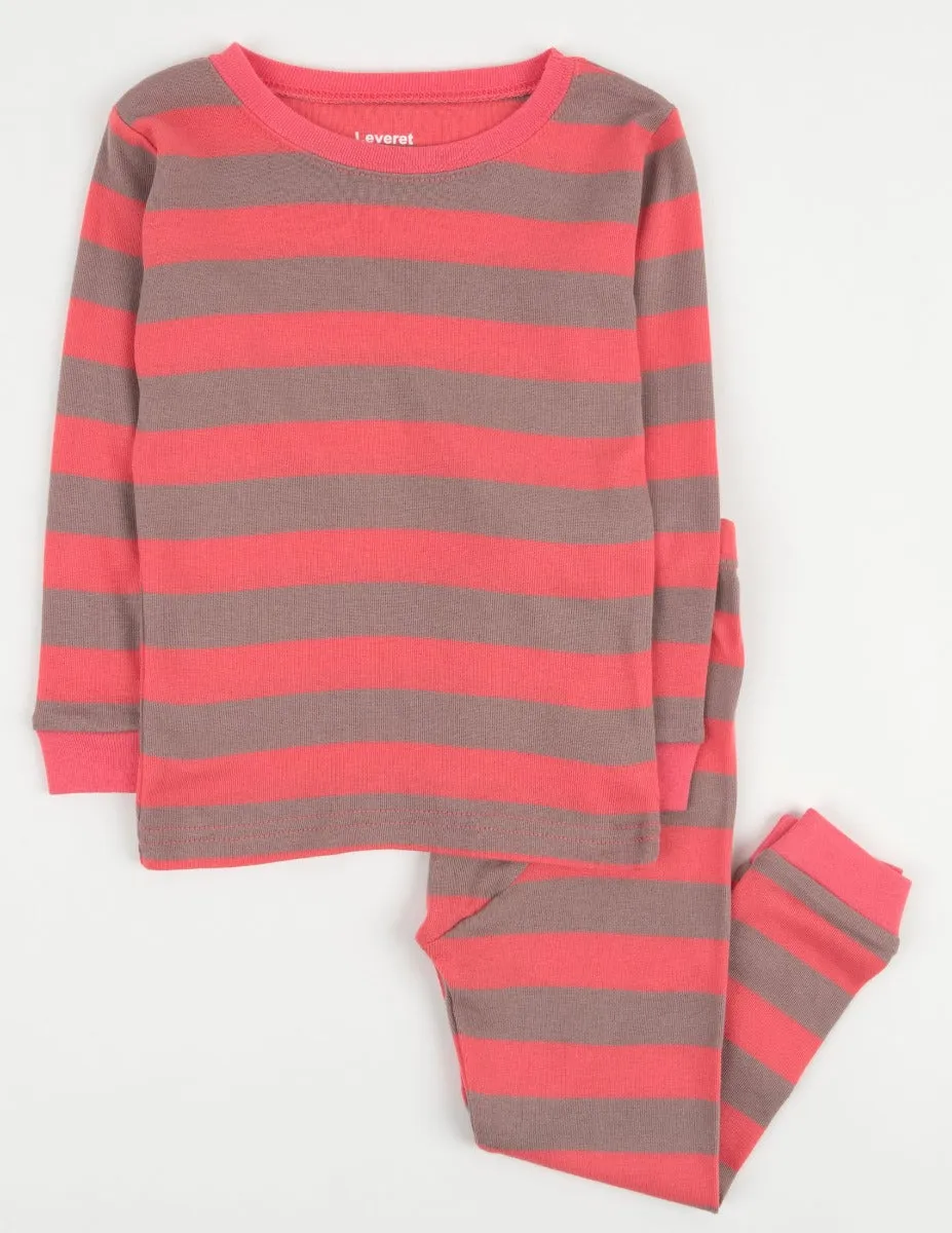 Kids Two Piece Rose & Antler Stripes Pajamas