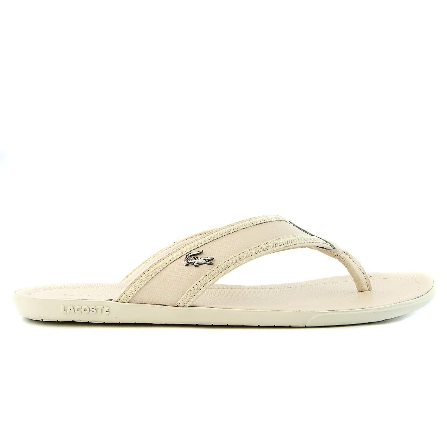 Lacoste Carros 6 Leather Flip Flop Thong Sandal - Black - Mens